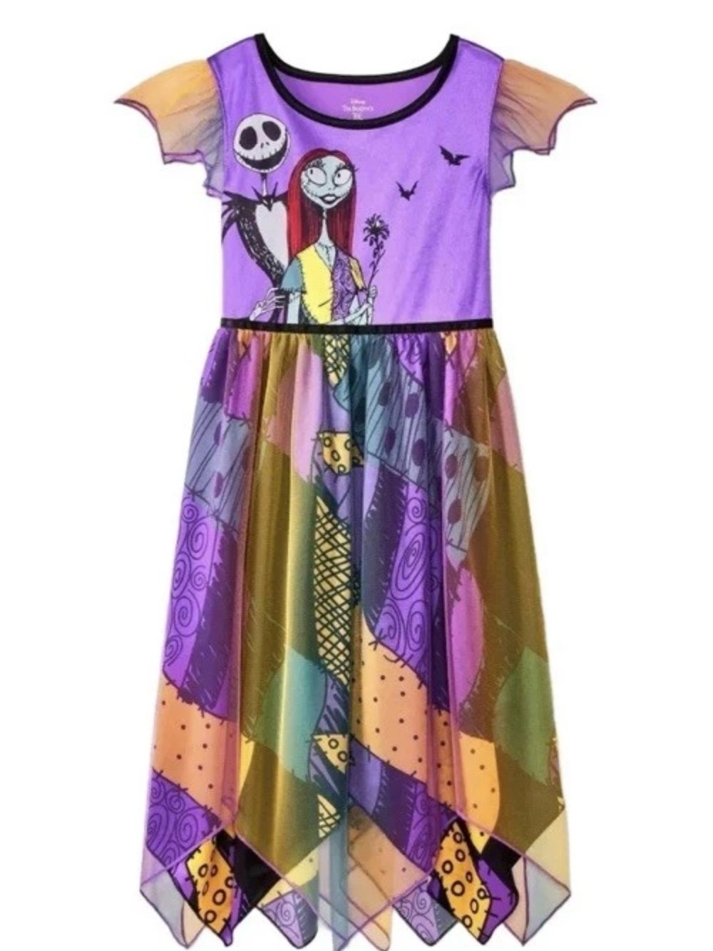 Purple Sally Skellington Patchwork Girls' Costume Dress
